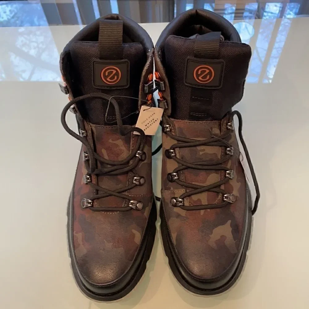 Cole Haan NWT zerogrand waterproof Camouflage boots very light and cool $250